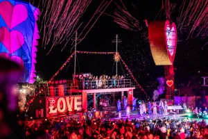 A view of the stage at Camp Bestival where we performed All You Need Is Love on HMS Bestival